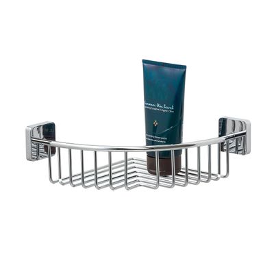 Tiger Onu Corner Shower Basket, Stainless Steel, Chrome, 21.8 x 8.4 x 21.8 cm