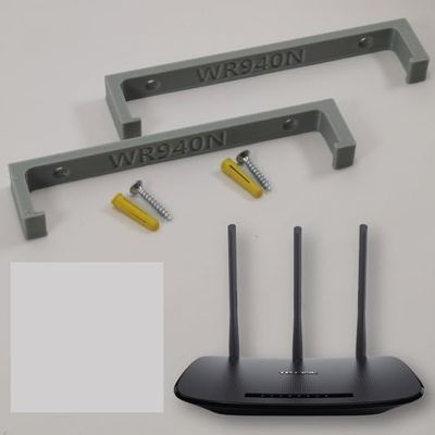3D Cabin Tp Link Wr940N Wireless Router Wall Mount Wall Bracket Grey