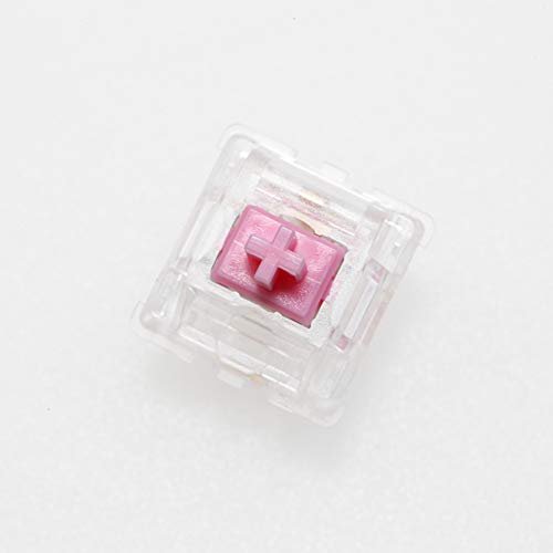 KPREPUBLIC EVERGLIDE Switch Sakura Pink Jade Green Coral Red Amber Oran mx stem with Transparent Clear housing for Mechanical Keyboard 5pin (EG Sakura Pink x70)