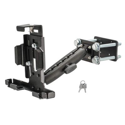 ARKON Mounts Metal Locking Forklift Tablet Mount | Designed for Forklifts | Durable Mounting Plate | Adjustable 6" Metal Shaft | Locking Tablet Holder | Compatible with iPad, Samsung, Pixel, and More