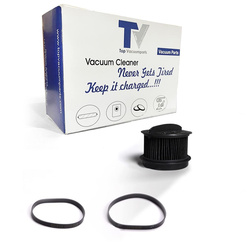Replacement Part For Bissell Vacuum Cleaner 1 Plated Cartridge Filter With 2 Flat Belts For Models 26T5, 35766, 3576M, 6582, 6579, 65793, 65823, 6582R