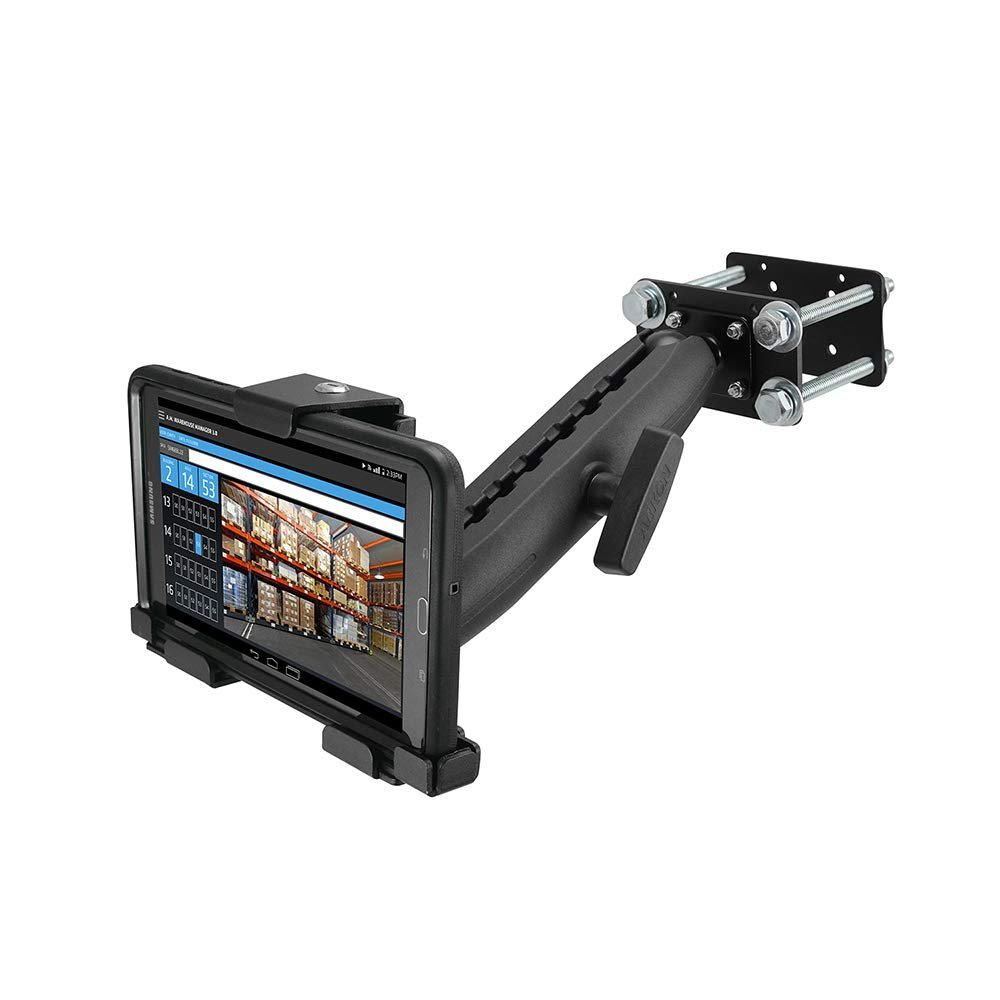 ARKON Mounts LockVise Metal Locking Forklift Tablet Mount | Durable Mounting Plate | Adjustable 8.5" Metal Shaft | Tablet Holder Fits iPad, Samsung, Google, Tab and more