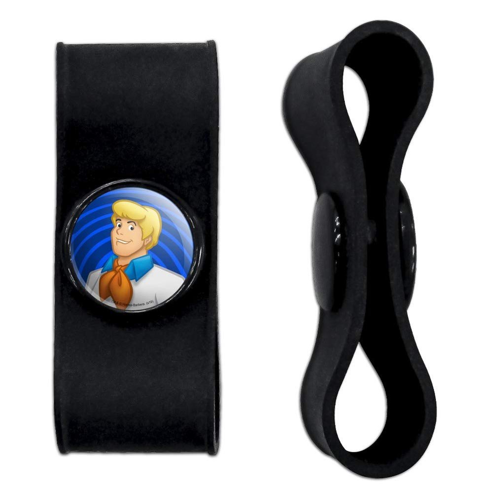 GRAPHICS & MORE Scooby-Doo Fred Character Headphone Earbud Cord Wrap - Charging Cable Manager - Wire Organizer Set of 2 - Black