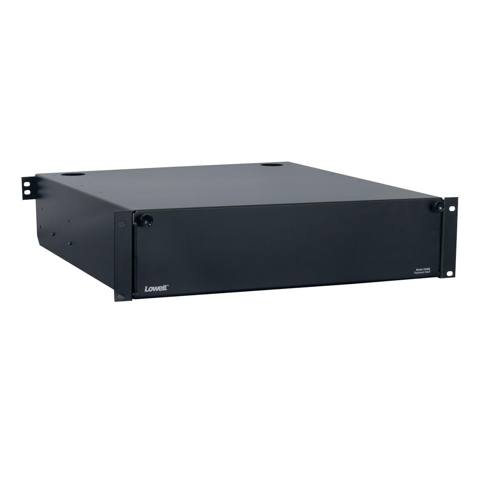 Lowell KDMS Heavy Duty Rack Shelf for Monitor/Keyboard; Rack Space: 4.34 Inches (Slightly More Than 2U); 19 Inches Wide x 20 Inches Deep; Reinforced Top Supports Monitors of Varying Heights