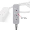 GE Pro 3 Outlet Surge Protector Power Strip, 8 Ft Designer Braided Extension Cord, Flat Plug, Wall Mount, Heather Gray, 45916 view 2