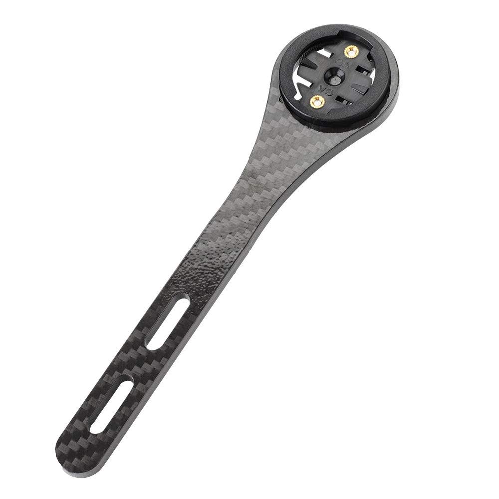 Carbon Fiber Bicycle Computer Mount for Handlebar Out Front Cycling GPS Device Holder Black