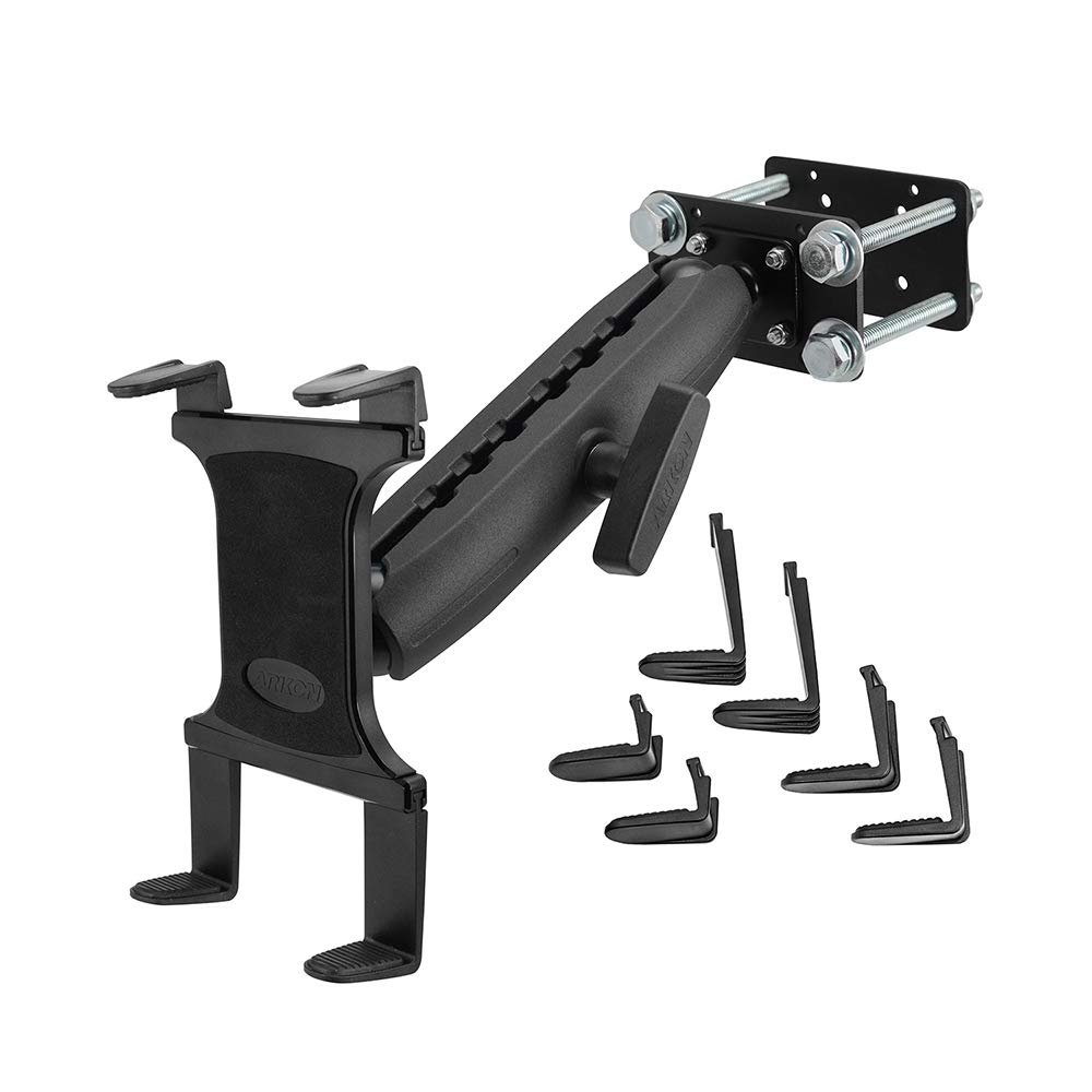 ARKON Mounts Slim-Grip Tablet Holder with Forklift Pillar Mount | Heavy Duty | Adjustable Metal Shaft | Forklift Tablet Mount fits iPad, Samsung, Google, Huawei, Nokia, and more