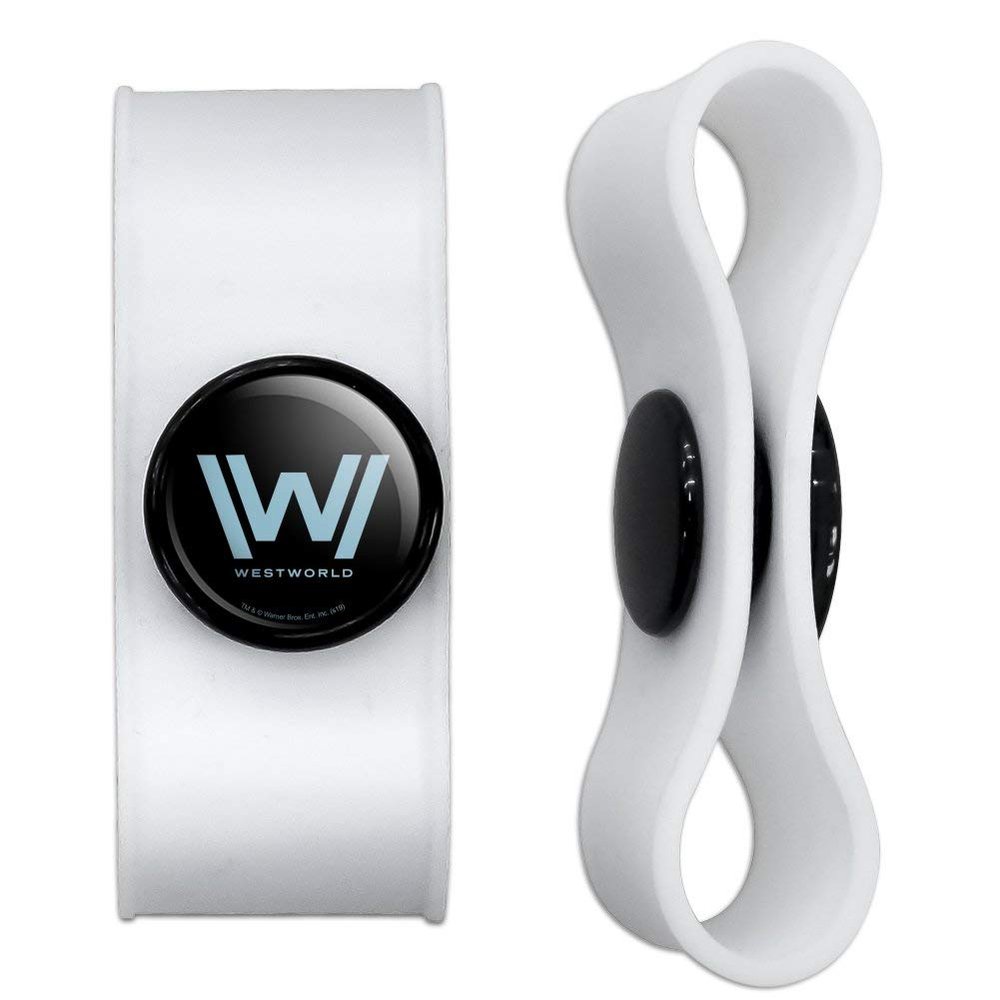 GRAPHICS & MORE Westworld Logo Headphone Earbud Cord Wrap - Charging Cable Manager - Wire Organizer Set of 2 - White