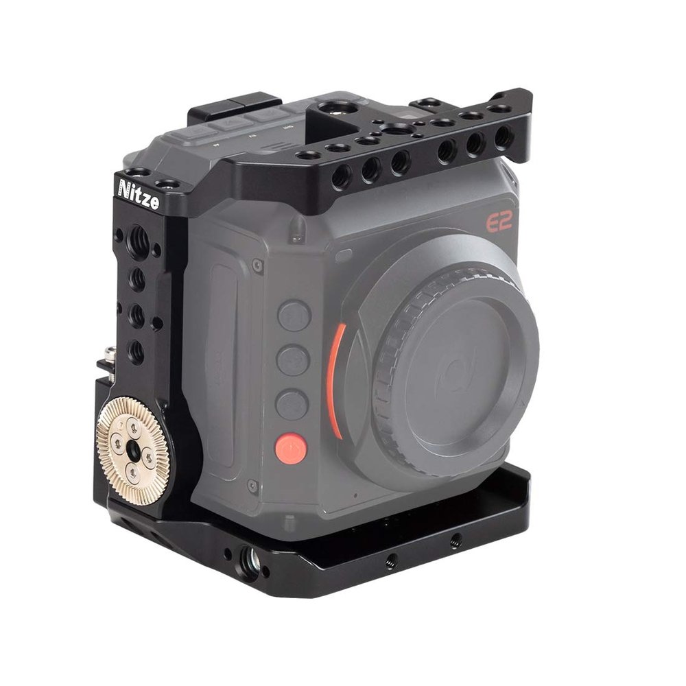 Nitze Cage for Z CAM E2 Camera, with Cable Clamps and Built-in NATO Rails, ARRI Rosettes - TP-E2-II