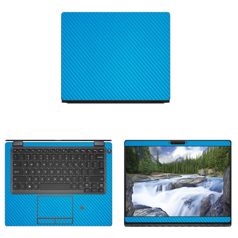Decalrus - Protective Decal for Dell Latitude 13 5300 2-in-1 (13.3" Screen) Laptop LITE Blue Carbon Fiber Skin case Cover wrap CFdellLatitude13_5300LiteBlue