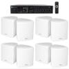 Rockville RCS80-1 70v Restaurant Amplifier with 8 White Cube Speakers view 1