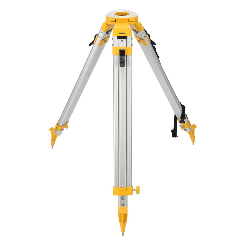 Surveying Tripod, Aluminum Survey Tripod with 5/8-Inch 11-Threaded Flat Head Quick Clamp for Total Station Theodolite