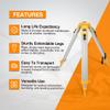 Surveying Tripod, Aluminum Survey Tripod with 5/8-Inch 11-Threaded Flat Head Quick Clamp for Total Station Theodolite view 4