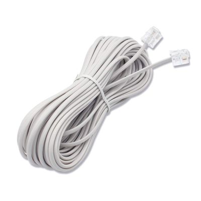 33 Feet Long Telephone Line Cord Phone Extension Modular Telephone Extension Cord 6P4C Pin Plug Male to Male Plug Telephone Extension 2 Conductor (2 pin, 1 line) Cable Line Wire
