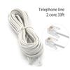 33 Feet Long Telephone Line Cord Phone Extension Modular Telephone Extension Cord 6P4C Pin Plug Male to Male Plug Telephone Extension 2 Conductor (2 pin, 1 line) Cable Line Wire view 2