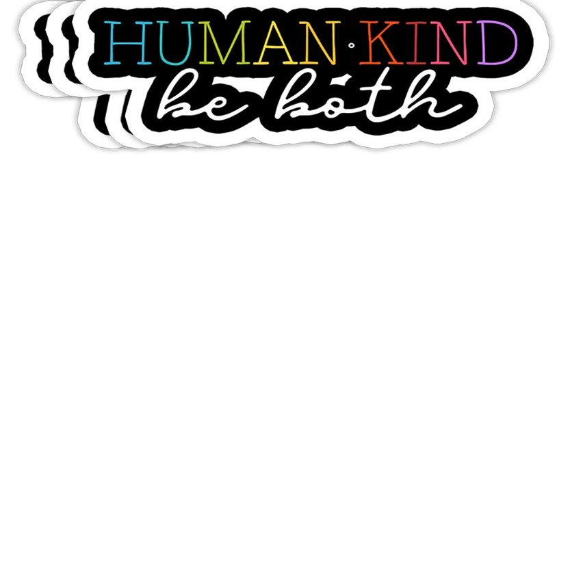 Chilli Purple Humankind Be Both Kindness Awareness Support for All Gift Decorations - 4x3 Vinyl Stickers, Laptop Decal, Water Bottle Sticker (Set of 3)