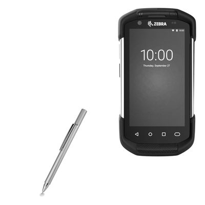BoxWave Stylus Pen Compatible with Zebra TC77 - FineTouch Capacitive Stylus, Super Precise Stylus Pen - Metallic Silver