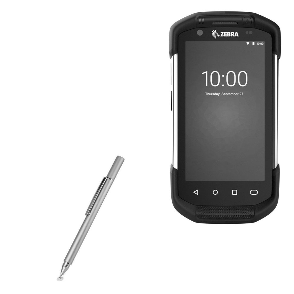 BoxWave Stylus Pen Compatible with Zebra TC77 - FineTouch Capacitive Stylus, Super Precise Stylus Pen - Metallic Silver