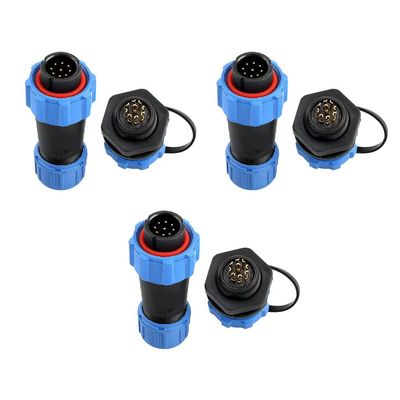 Uonecn SP13 9Pin Power Electrical Wire Connector Waterproof Male Plug&Female Socket for LED Light Equipment 9Pin 3pcs