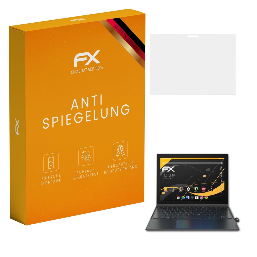 atFoliX Screen Protector compatible with Lenovo Idea Pad Miix 630 Screen Protection Film, anti-reflective and shock-absorbing FX Protector Film (2X)
