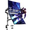AVLT Dual 17"-32" Stacked Monitor Arm Desk Mount for 2 Flat or Curved Screens, Full Motion Height Adjustable with Swivel, Tilt, Rotation, Extra Tall, VESA, C-Clamp or Grommet Base view 1
