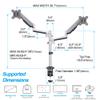 AVLT Dual 17"-32" Stacked Monitor Arm Desk Mount for 2 Flat or Curved Screens, Full Motion Height Adjustable with Swivel, Tilt, Rotation, Extra Tall, VESA, C-Clamp or Grommet Base view 2