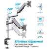 AVLT Dual 17"-32" Stacked Monitor Arm Desk Mount for 2 Flat or Curved Screens, Full Motion Height Adjustable with Swivel, Tilt, Rotation, Extra Tall, VESA, C-Clamp or Grommet Base view 3