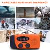 2000mAh NOAA Emergency Weather Radio, Portable Hand Crank Solar Powered AM/FM Radio, Rechargeable Phone Charger with LED Flashlight & SOS Alarm for Hurricane Earthquake Home Outdoor Survival view 4