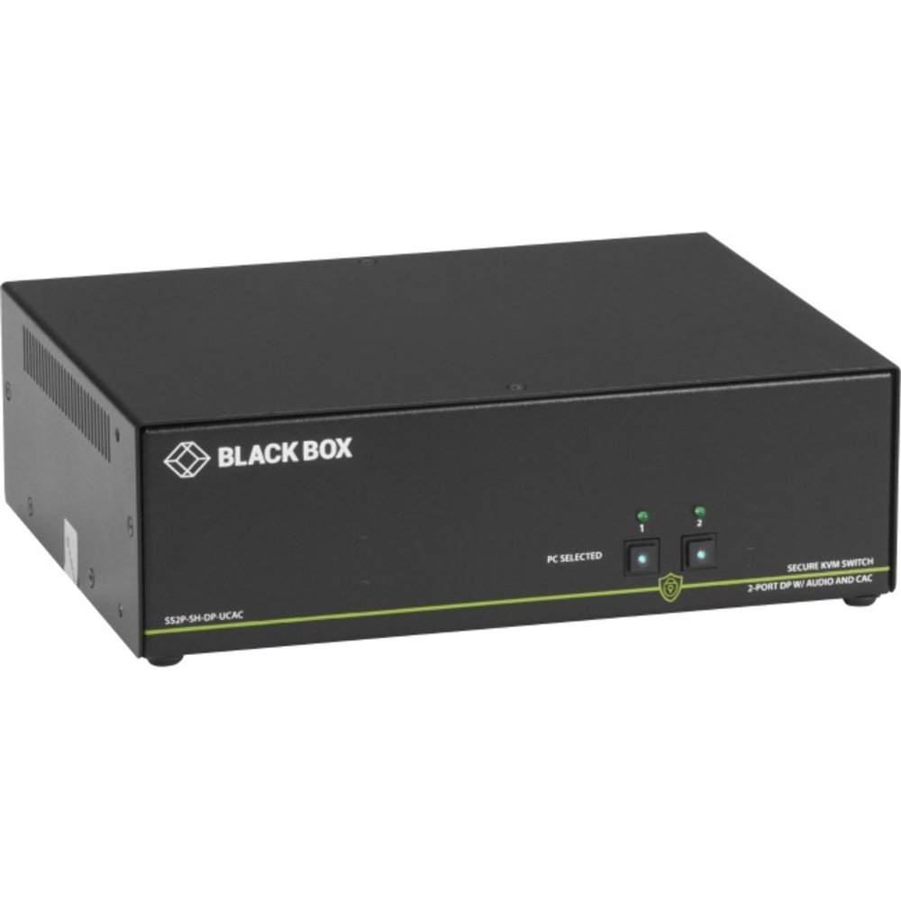 Black Box Network - SS2P-SH-DP-UCAC - Black Box KVM Switchbox with CAC - 2 Computer(s) - 1 Local User(s) - 3840 x 2160 -