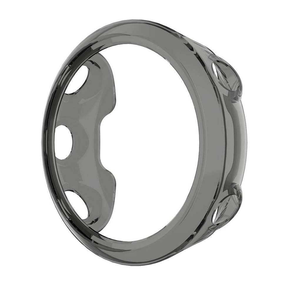 AWADUO for Garmin Forerunner 45S TPU Transparent Protective Case Cover Shell, Smartwatch Protective Case for Garmin Forerunner 45S, Soft and Durable (TPU Black)