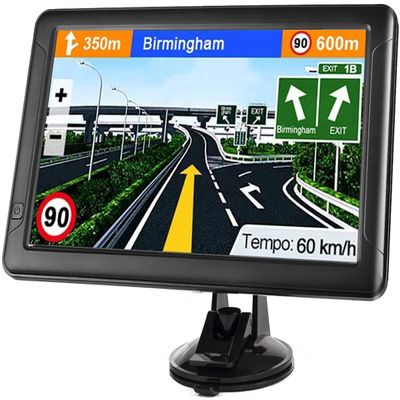 GPS Navigation for Car 9 Inch Slimline Touch Screen Real Voice Direction USA Edition 2025 (Free Lifetime Updates) Turn-by-Turn Voice and Lane Guidance, Speed and Red Light Warning (American Brand)