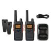Cobra RX680 Walkie Talkies (2-Pack) - Rugged & Splashproof Two Way Radios Long Range, IP54 Water Resistant Design, 60 Pre-Programmed Channels, Weather Alerts, Included Charging Dock (Black/Orange) view 1