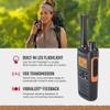 Cobra RX680 Walkie Talkies (2-Pack) - Rugged & Splashproof Two Way Radios Long Range, IP54 Water Resistant Design, 60 Pre-Programmed Channels, Weather Alerts, Included Charging Dock (Black/Orange) view 4