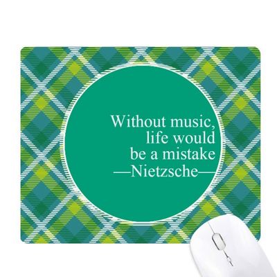 Music Quotes Life Green Lattices Grid Pixel Mouse Pad