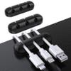 SOULWIT Cable Holder Clips, 3-Pack Cable Management Cord Organizer Clips Silicone Self Adhesive for Desktop USB Charging Cable Nightstand Power Cord Mouse Cable Wire PC Office Home - Black view 1