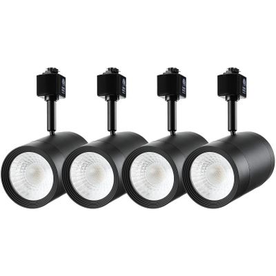 LEONLITE 4-Pack Retail Pro Series 17.5W H Track Heads, 3000K, Black