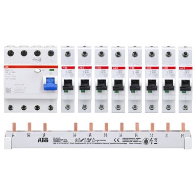ABB FI und Sicherungsautomat 16A Set + Sammelschiene F204A-40/0,03 / S201-B16
