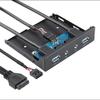 3.5 Inch Front Panel USB Hub with 2 USB 3.0 Port 1 HD and Audio Port Front Panel Adapter Plug and Play view 2