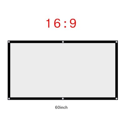 16:9 Portable Projection Screen, Foldable Noncrease Projector Curtain Screen Support Double Sided Projection for Home Theater, Openair Cinema(60 inch)