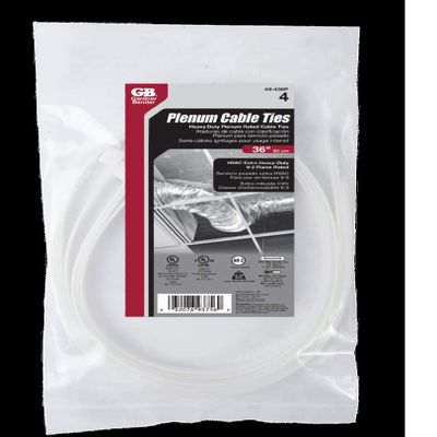 ECM INDUSTRIES LLC 49-436P Plenum Cable Ties, Heavy-Duty, 36-in, 4-Pk. - Quantity 1