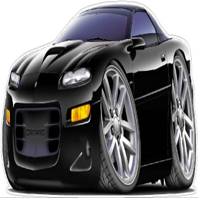 1998-2003 Camaro SS Cartoon Car 3Ft Long (36") Wall Decal Vintage 3D Car Movable Stickers Vinyl Wall Stickers for Kids Room