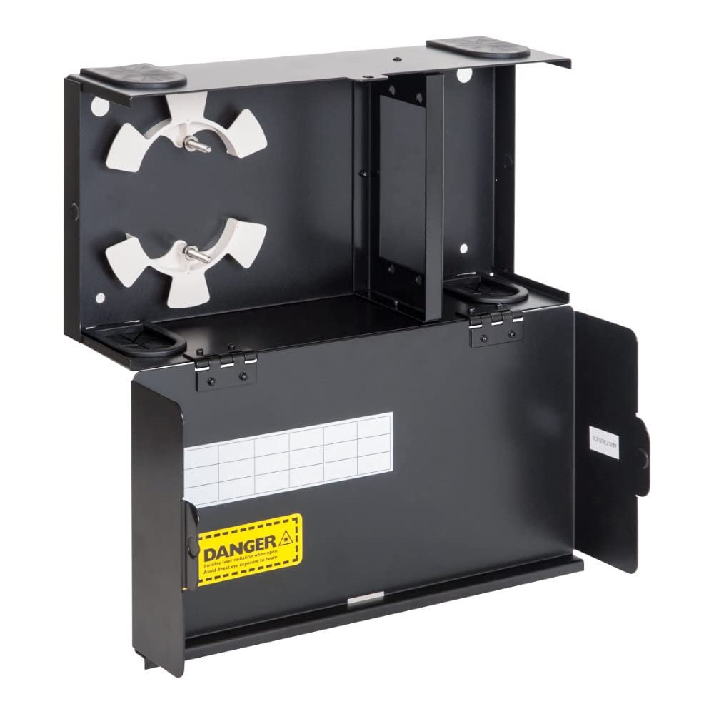 ICC Fiber Optic Wall Mount Enclosure 2 Slots for LGX Compatible Adapter Panels or Cassettes (Sold Separately), Fiber Enclosure Supports up to 48 Fibers, Secure Fiber Management Solution, ICFODE21WM