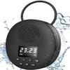 Shower Radio Speaker with Bluetooth 5.0, AGPTEK Waterproof Wireless Bathroom FM with Suction Cup 12H Long Playback Time, Lanyard, LCD Screen Display, Handsfree Calling, Storage Card Playback (Black) view 1