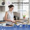 Shower Radio Speaker with Bluetooth 5.0, AGPTEK Waterproof Wireless Bathroom FM with Suction Cup 12H Long Playback Time, Lanyard, LCD Screen Display, Handsfree Calling, Storage Card Playback (Black) view 3