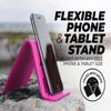 IFlex Cell Phone Stand and Tablet Stand for Air Travel, Work and Home- Flexible Phone Holder is The Perfect iPhone Stand and Holds Any Mobile Device- Non-Slip Grip, Strong and Durable- Neon Pink view 3