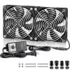 GDSTIME Big Airflow Dual 120mm Fans, 2x120mm 240mm Computer Fan with AC Plug, 110V 120V 220V 240V AC Powered with Variable Speed Controller 4V to 12V for Server Rack Cabinet Workstation Cooling view 1