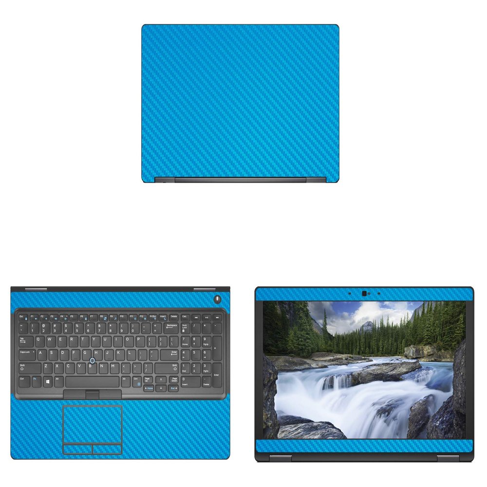 Decalrus - Protective Decal for Dell Latitude 5590 (15.6" Screen) Laptop LITE Blue Carbon Fiber Skin case Cover wrap CFdellLatitude15_5590LiteBlue