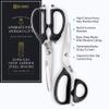DI ORO Heavy Duty Kitchen Shears - All Purpose - Sharp Scissors for Food, Meat, & Herbs - Stainless Steel Kitchen Shears Heavy Duty & Dishwasher Safe - Bone Cutting Scissors view 2
