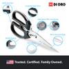 DI ORO Heavy Duty Kitchen Shears - All Purpose - Sharp Scissors for Food, Meat, & Herbs - Stainless Steel Kitchen Shears Heavy Duty & Dishwasher Safe - Bone Cutting Scissors view 4