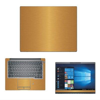 Decalrus - Protective Decal for Dell Latitude 14 7400 (14" Screen) Laptop Gold Texture Brushed Aluminum Skin case Cover wrap BADelllatitude7400STNDGold